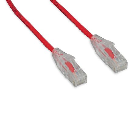 ENET Enet Cat6 Red 1 Foot Slim 28Awg w/ Clear Snagless Molded Boot (Utp) C6-RD-SCB-1-ENC